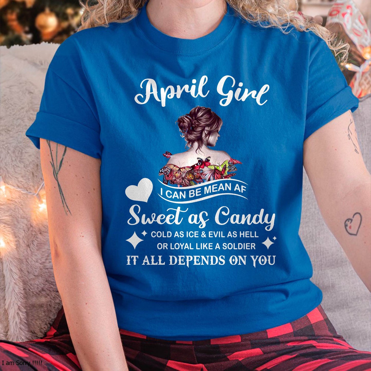 April Girl T-Shirt – Sweet As Candy, Cold As Ice - Birthday Gift for Women - LUNA04 (SKU26T-01-38-04)