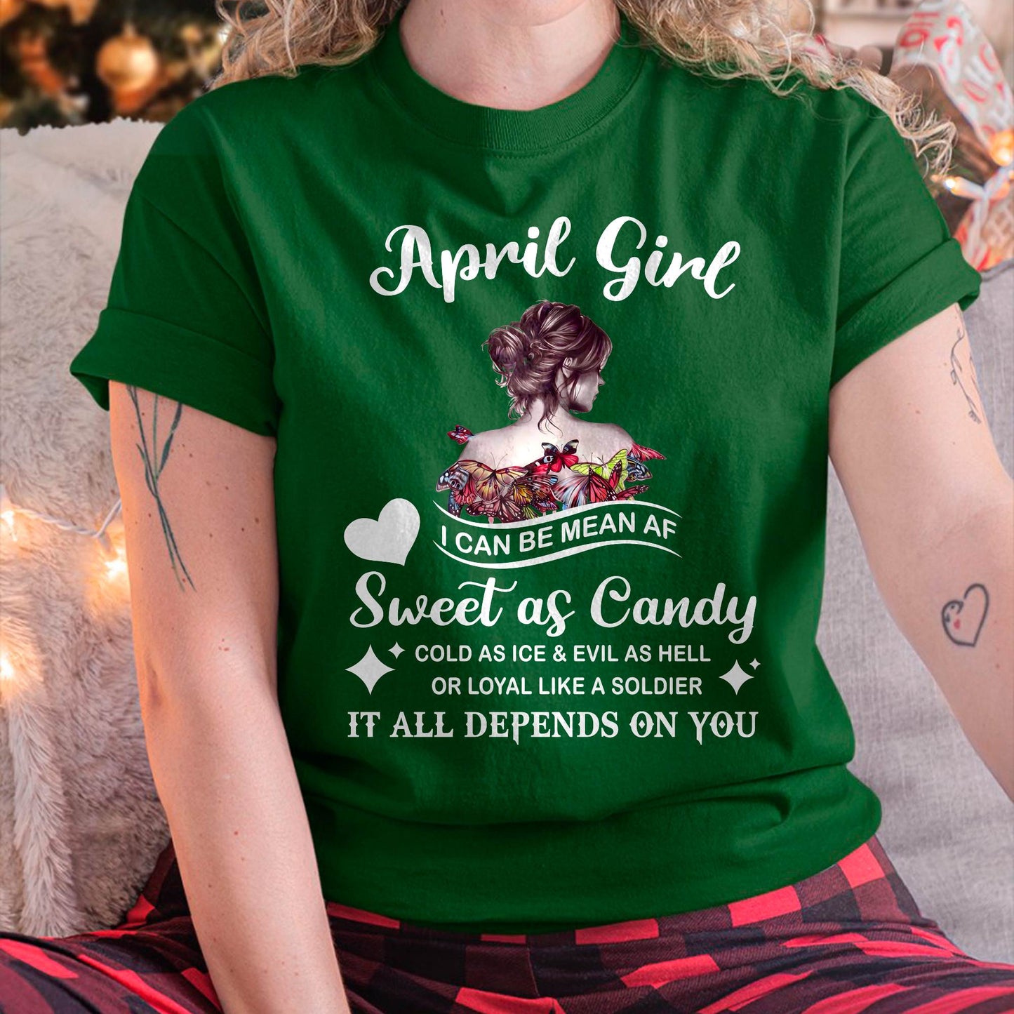 April Girl T-Shirt – Sweet As Candy, Cold As Ice - Birthday Gift for Women - LUNA04 (SKU26T-01-38-04)