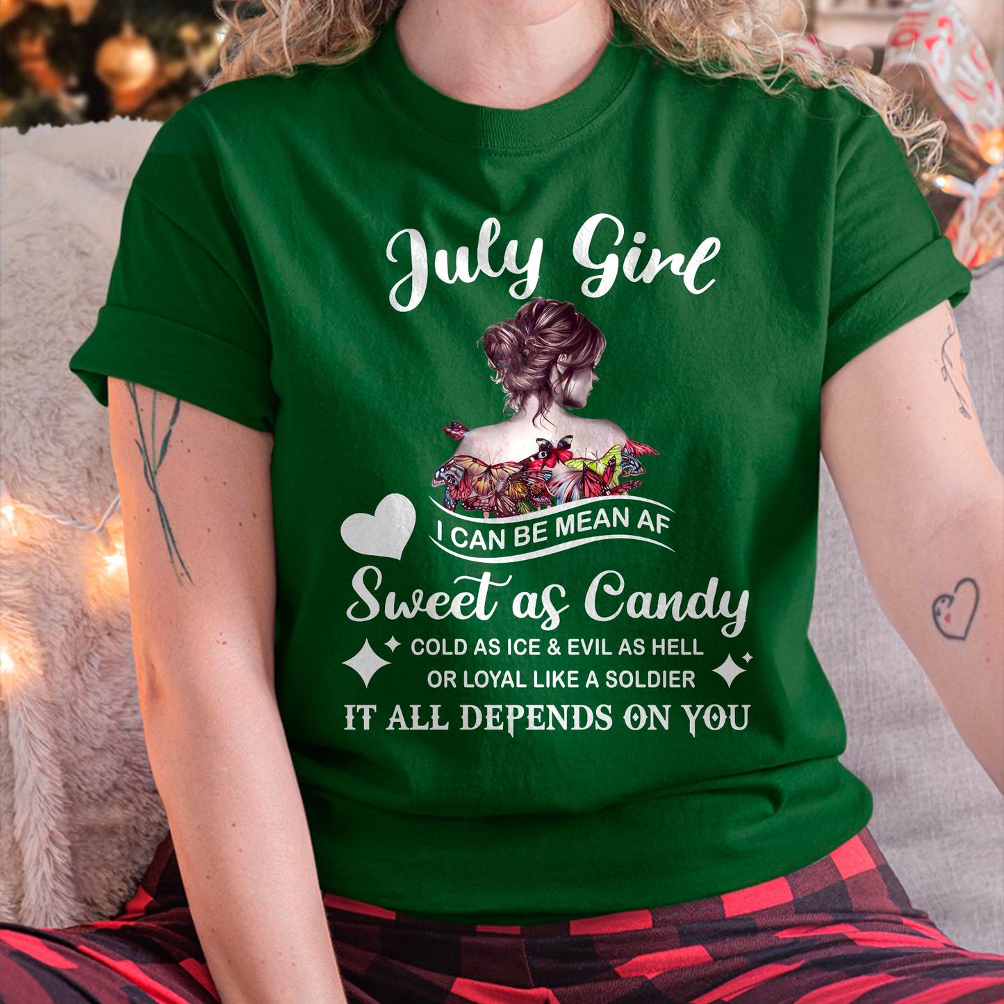 July Girl T-Shirt – Sweet As Candy, Cold As Ice - Birthday Gift for Women - LUNA07 (SKU26T-01-38-07)