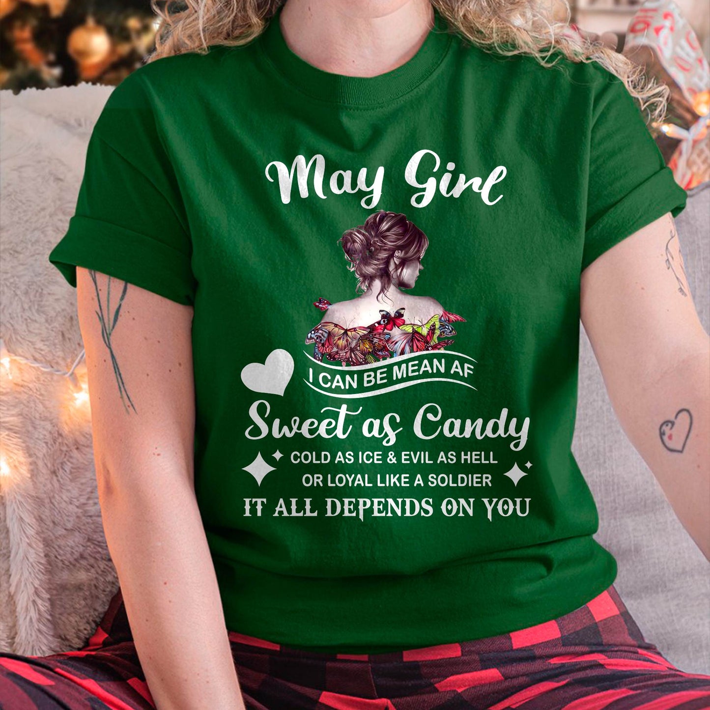 May Girl T-Shirt – Sweet As Candy, Cold As Ice - Birthday Gift for Women - LUNA05 (SKU26T-01-38-05)