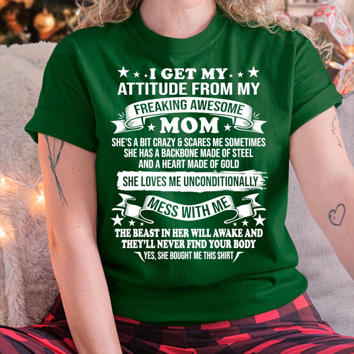 I Get My Attitude From My Freaking Awesome Mom - Gift for Daughter From Mom - LUNA00 (SKUT-2807MD)