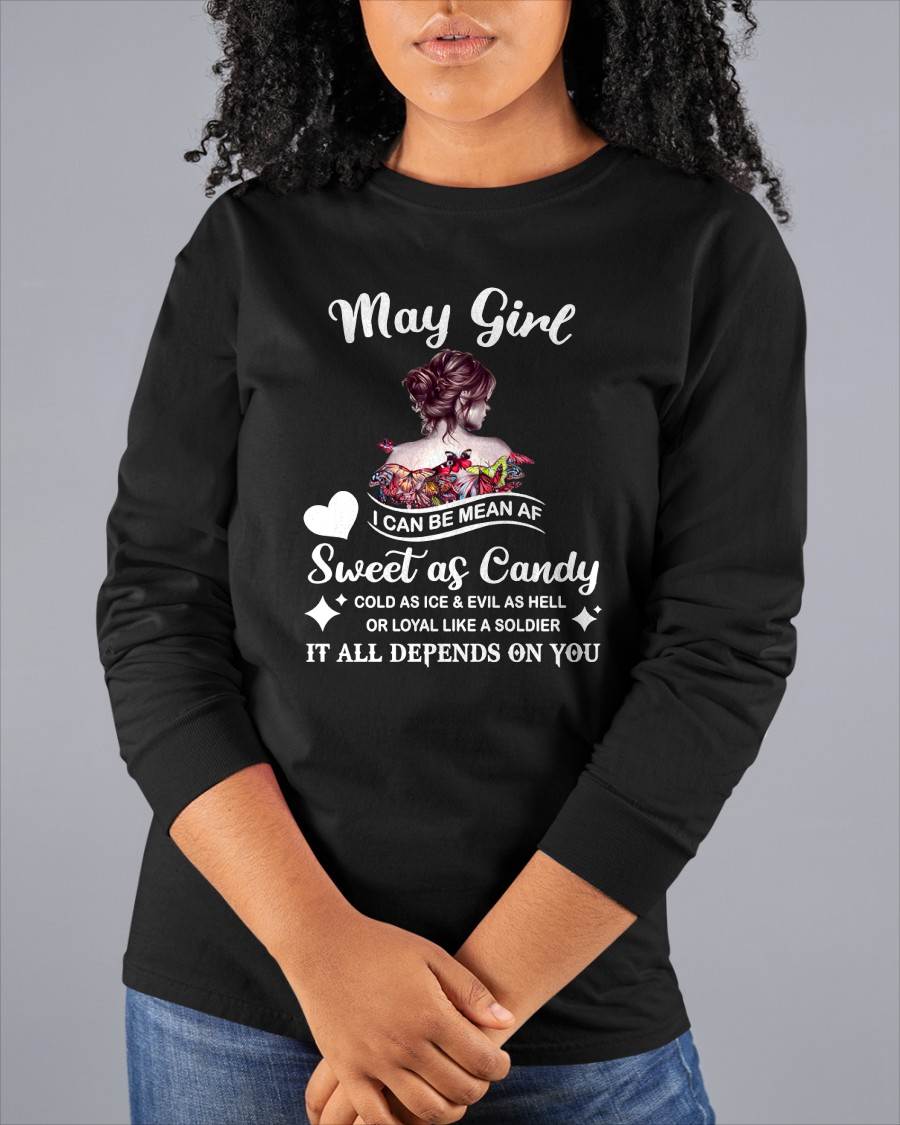 May Girl T-Shirt – Sweet As Candy, Cold As Ice - Birthday Gift for Women - LUNA05 (SKU26T-01-38-05)