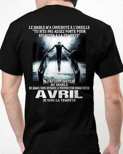 Je Suis la Tempête – Ne Jamais Sous-Estimer le Pouvoir d’un Homme Né en Avril – T-Shirt Homme - LUNA04 (SKU26T-01160-04)