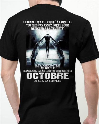 Je Suis la Tempête – Ne Jamais Sous-Estimer le Pouvoir d’un Homme Né en Octobre – T-Shirt Homme - LUNA10 (SKU26T-01160-10)