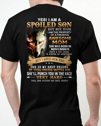November - Lucky Son of Awesome Mom - Perfect Gift for Son From Mom - LUNA11 (SKU10-128-11)