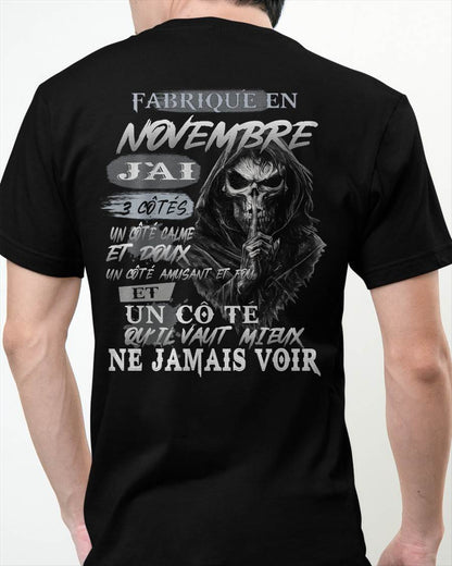 Fabriqué en Novembre – J’ai 3 Côtés | T-Shirt Homme Caractère Fort - LUNA11 (SKU26T-01174-11)