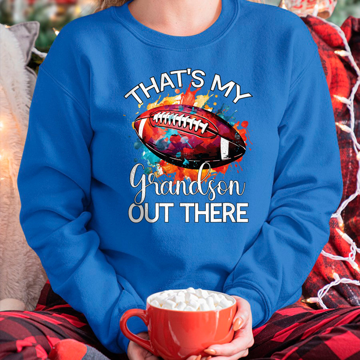 Best Grandma Shirt, Proud Grandma Unisex T-Shirt/Hoodie/Sweatshirt HLT00 - That's My Grandson Out There Football Grandma Grandpa T-Shirt (2)