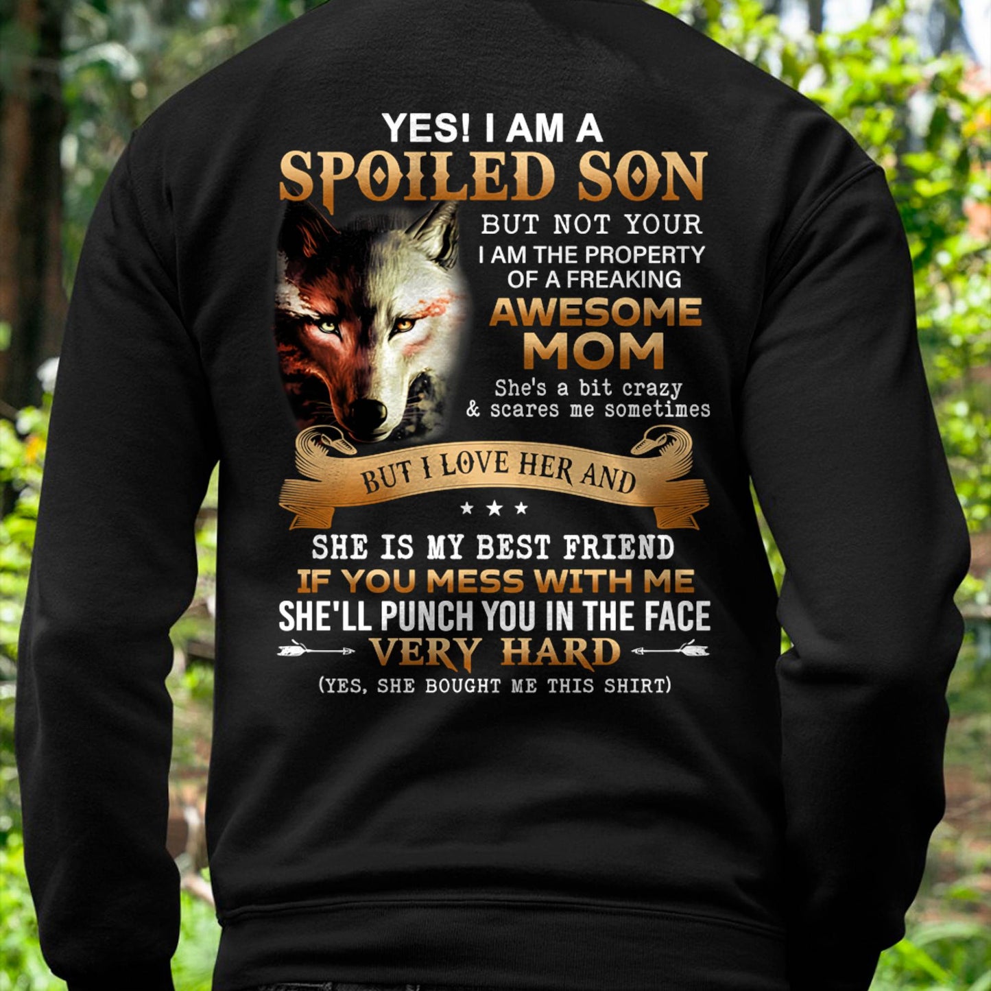 Lucky Son of Awesome Mom - Perfect Gift for Son From Mom - LUNA00 (SKU10-128-00)