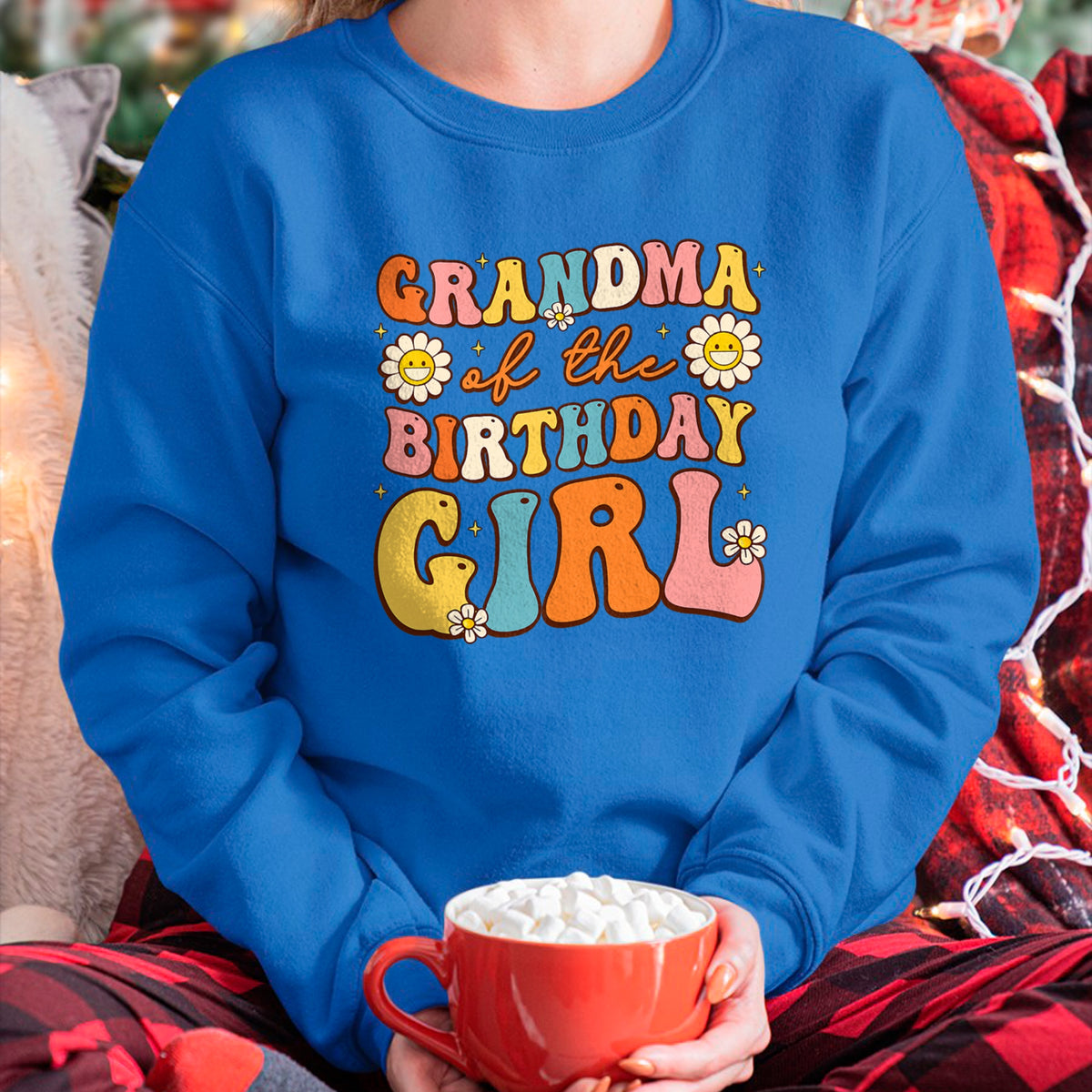 Best Grandma Shirt, Proud Grandma Unisex T-Shirt/Hoodie/Sweatshirt HLT00 - Grandma Of The Birthday Girl Granddaughter Groovy Retro T-Shirt