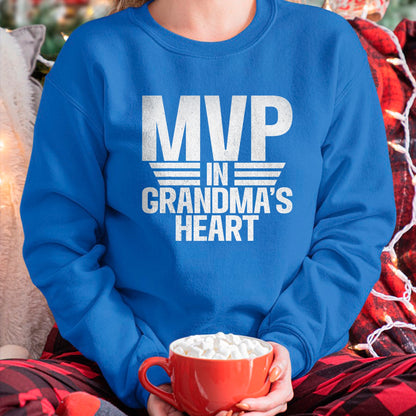 Best Grandma Shirt, Proud Grandma Unisex T-Shirt/Hoodie/Sweatshirt HLT00 - MVP in Grandmas Heart Grandson T-Shirt