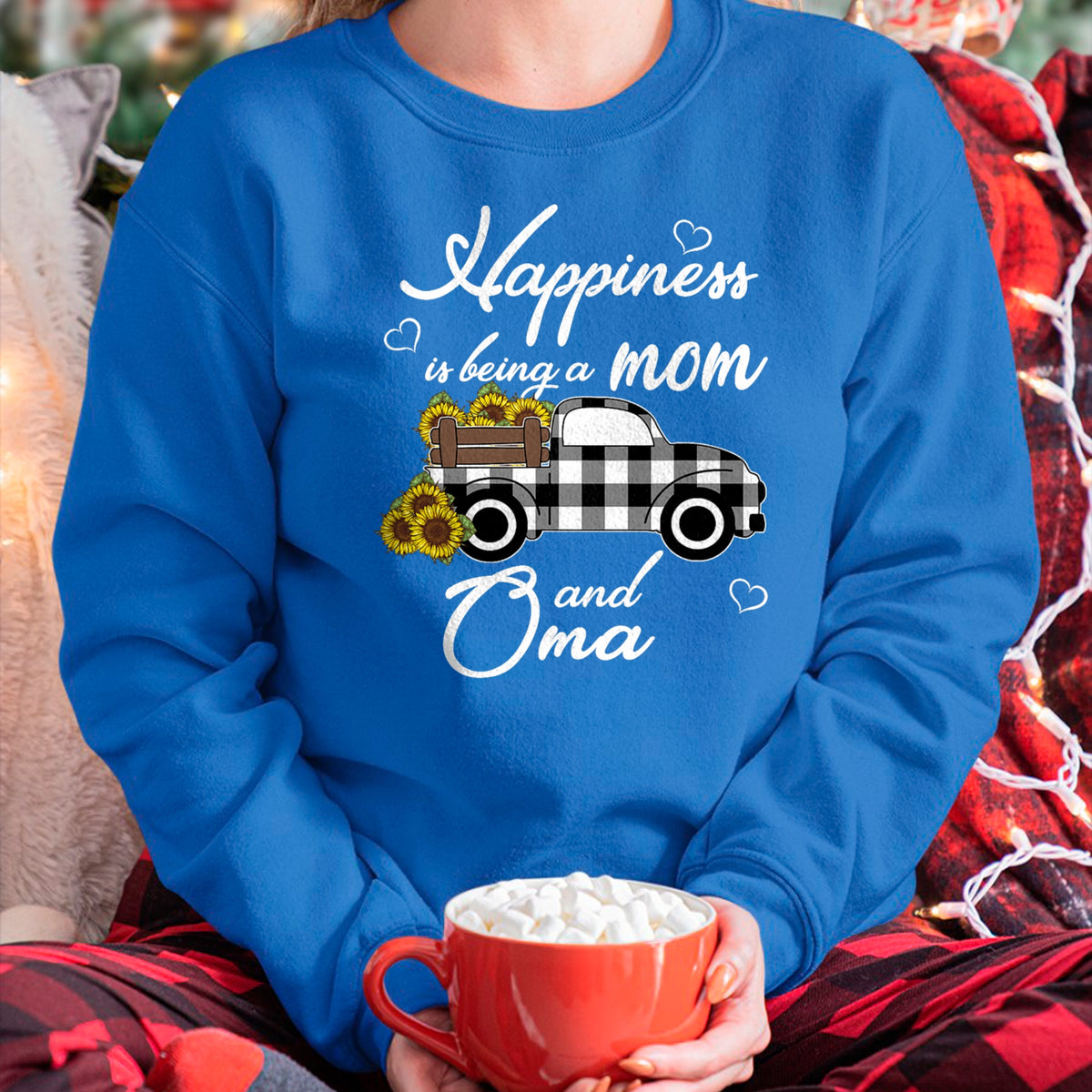 Best Grandma Shirt, Proud Grandma Unisex T-Shirt/Hoodie/Sweatshirt HLT00 - Sunflower Grandma Shirt Happiness is being a Mom and Oma T-Shirt