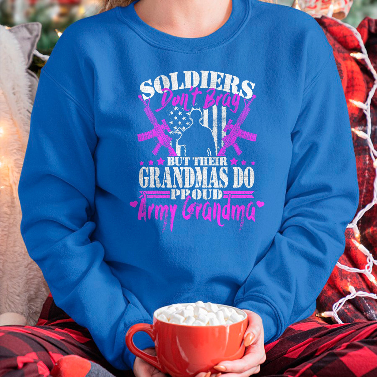 Best Grandma Shirt, Proud Grandma Unisex T-Shirt/Hoodie/Sweatshirt HLT00 - Proud Army Grandma Soldiers Don't Brag Military Grandmother T-Shirt (1)