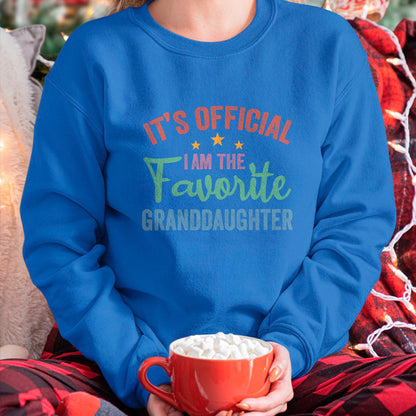Best Grandma Shirt, Proud Grandma Unisex T-Shirt/Hoodie/Sweatshirt HLT00 - It's Official I'm The Favorite Granddaughter Funny Grandma T-Shirt