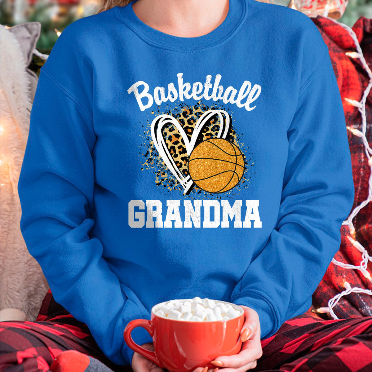 Best Grandma Shirt, Proud Grandma Unisex T-Shirt/Hoodie/Sweatshirt HLT00 - Basketball Grandma Leopard Heart T-Shirt