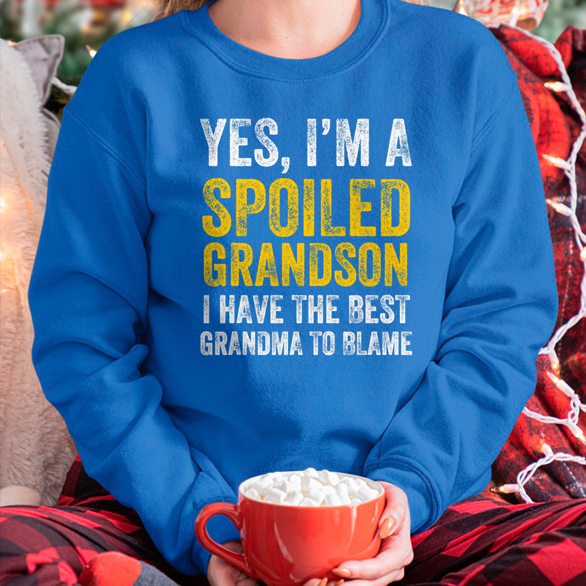 Best Grandma Shirt, Proud Grandma Unisex T-Shirt/Hoodie/Sweatshirt HLT00 - Yes I'm a Spoiled Grandson T-Shirt