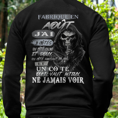 Fabriqué en Août – J’ai 3 Côtés | T-Shirt Homme Caractère Fort - LUNA08 (SKU26T-01174-08)