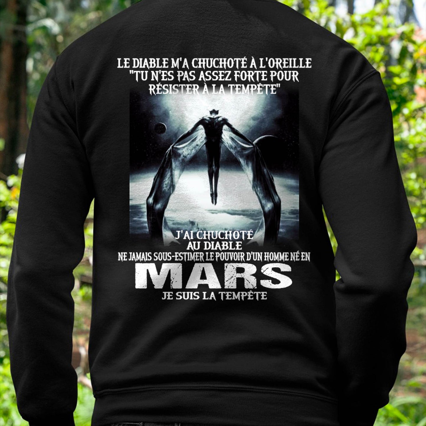 Je Suis la Tempête – Ne Jamais Sous-Estimer le Pouvoir d’un Homme Né en Mars – T-Shirt Homme - LUNA03 (SKU26T-01160-03)