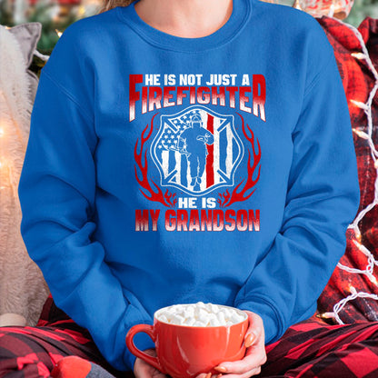 Best Grandma Shirt, Proud Grandma Unisex T-Shirt/Hoodie/Sweatshirt HLT00 - My Grandson Is Firefighter Hero Proud Fire Grandma Grandpa T-Shirt