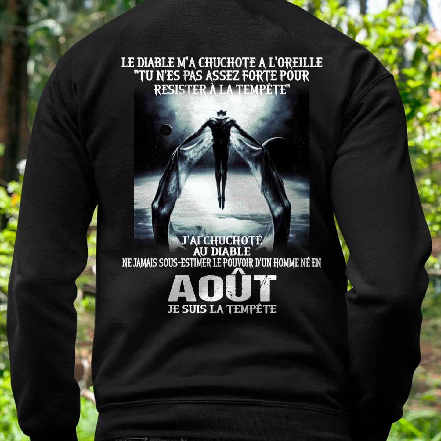 Je Suis la Tempête – Ne Jamais Sous-Estimer le Pouvoir d’un Homme Né en Août – T-Shirt Homme - LUNA08 (SKU26T-01160-08)