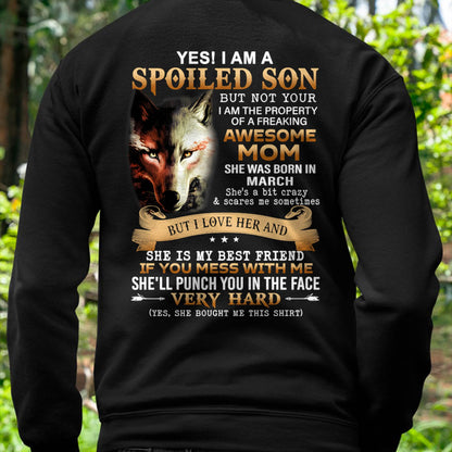 March - Lucky Son of Awesome Mom - Perfect Gift for Son From Mom - LUNA03 (SKU10-128-03)