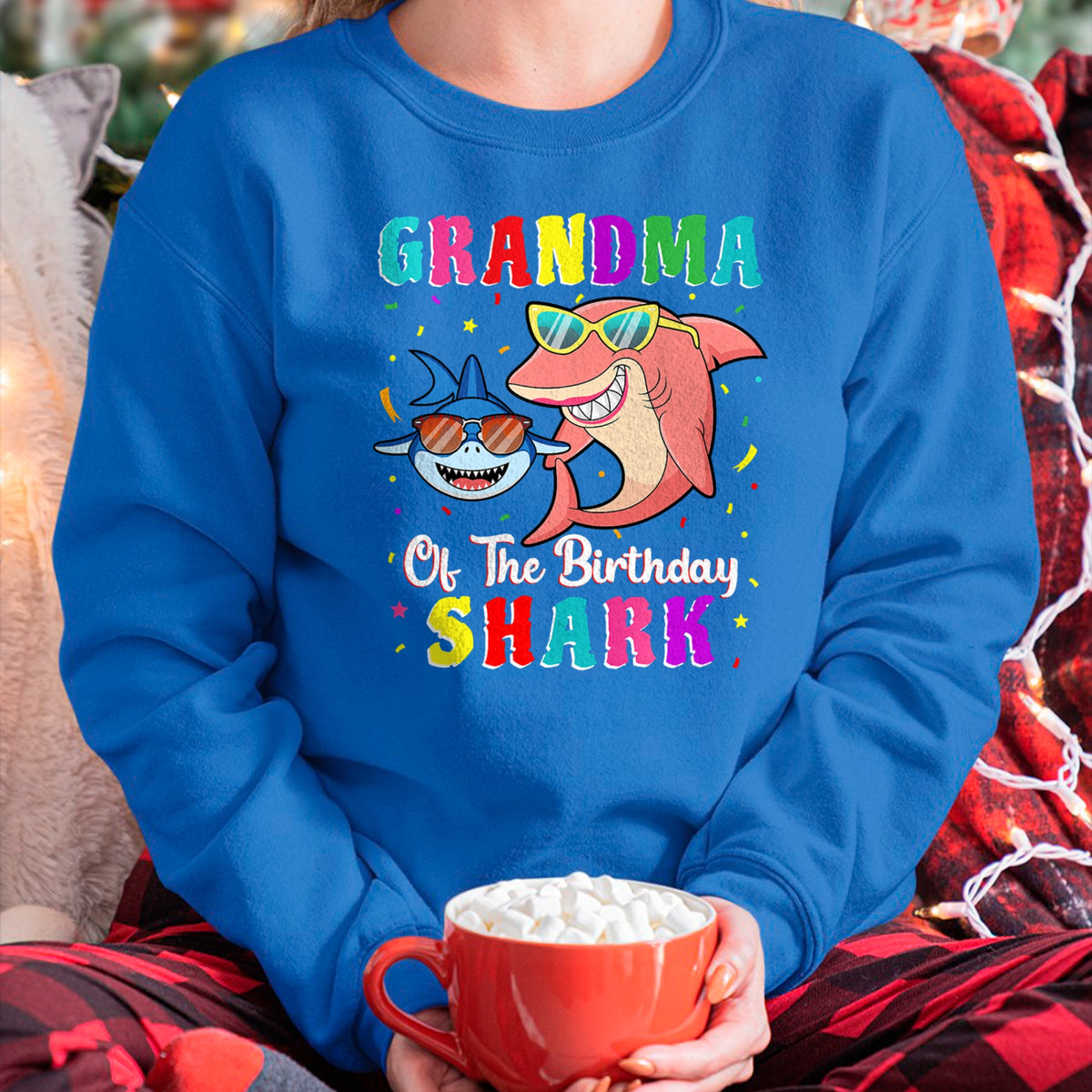 Best Grandma Shirt, Proud Grandma Unisex T-Shirt/Hoodie/Sweatshirt HLT00 - Grandma Of The Shark Birthday Family Birthday Grandson T-Shirt