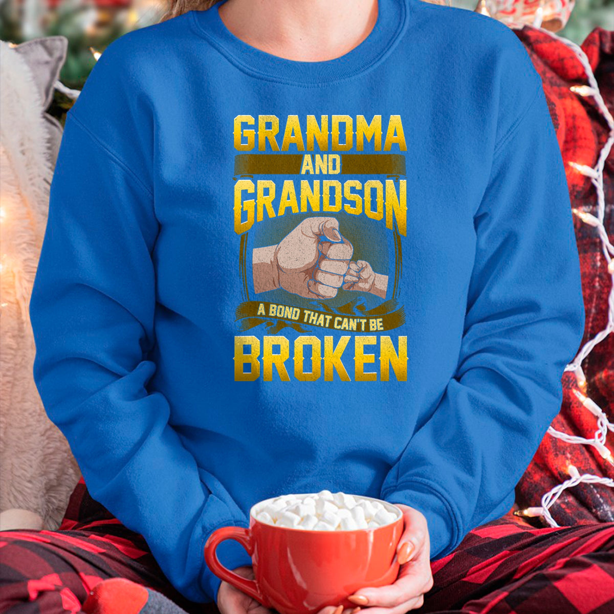 Best Grandma Shirt, Proud Grandma Unisex T-Shirt/Hoodie/Sweatshirt HLT00 - Grandma And Grandson A Bond That Can't Be Broken Shirt Gift T-Shirt