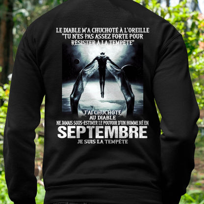 Je Suis la Tempête – Ne Jamais Sous-Estimer le Pouvoir d’un Homme Né en Septembre – T-Shirt Homme - LUNA09 (SKU26T-01160-09)