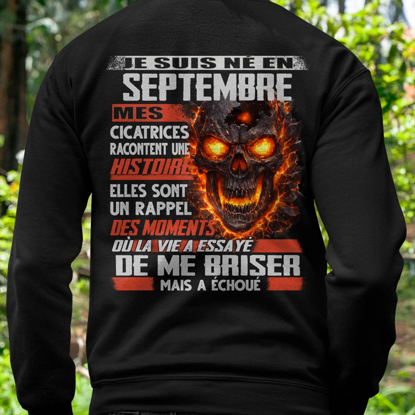 Je Suis Né en Septembre – Mes Cicatrices Racontent Une Histoire | T-Shirt Homme Fort - LUNA09 (SKU26T-01175-09)