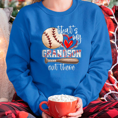 Best Grandma Shirt, Proud Grandma Unisex T-Shirt/Hoodie/Sweatshirt HLT00 - That'S My Grandson Out There Baseball Grandma Mothers Day T-Shirt