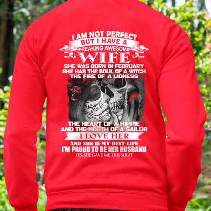 I Am Not Perfect But I Have A Freaking Awesome Wife - Gift For Husband From Wife - LUNA02 (SKU06-31-02)