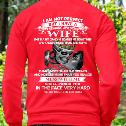 I Am Not Perfect But I Have A Freaking Awesome Wife - Gift For Husband From Wife - LUNA00 (SKU06-34-00)