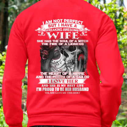 I Am Not Perfect But I Have A Freaking Awesome Wife - Gift For Husband From Wife - LUNA00 (SKU06-31-00)