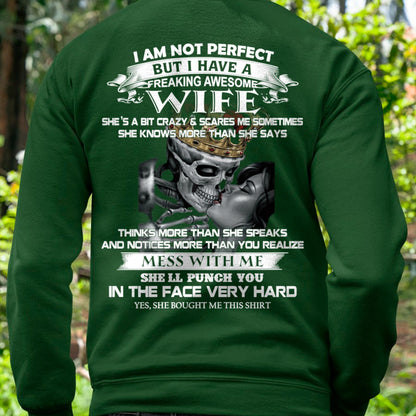 I Am Not Perfect But I Have A Freaking Awesome Wife - Gift For Husband From Wife - LUNA00 (SKU06-34-00)