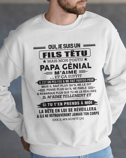 Oui, je suis un garçon têtu – T-shirt | Cadeau d’anniversaire de papa pour son fils - LUNA00 / fr00 (SKU12-260-00)