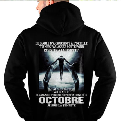 Je Suis la Tempête – Ne Jamais Sous-Estimer le Pouvoir d’un Homme Né en Octobre – T-Shirt Homme - LUNA10 (SKU26T-01160-10)