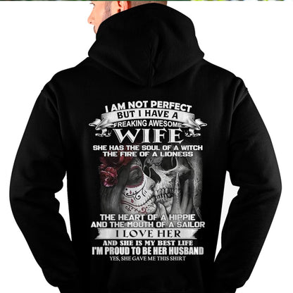 I Am Not Perfect But I Have A Freaking Awesome Wife - Gift For Husband From Wife - LUNA00 (SKU06-31-00)