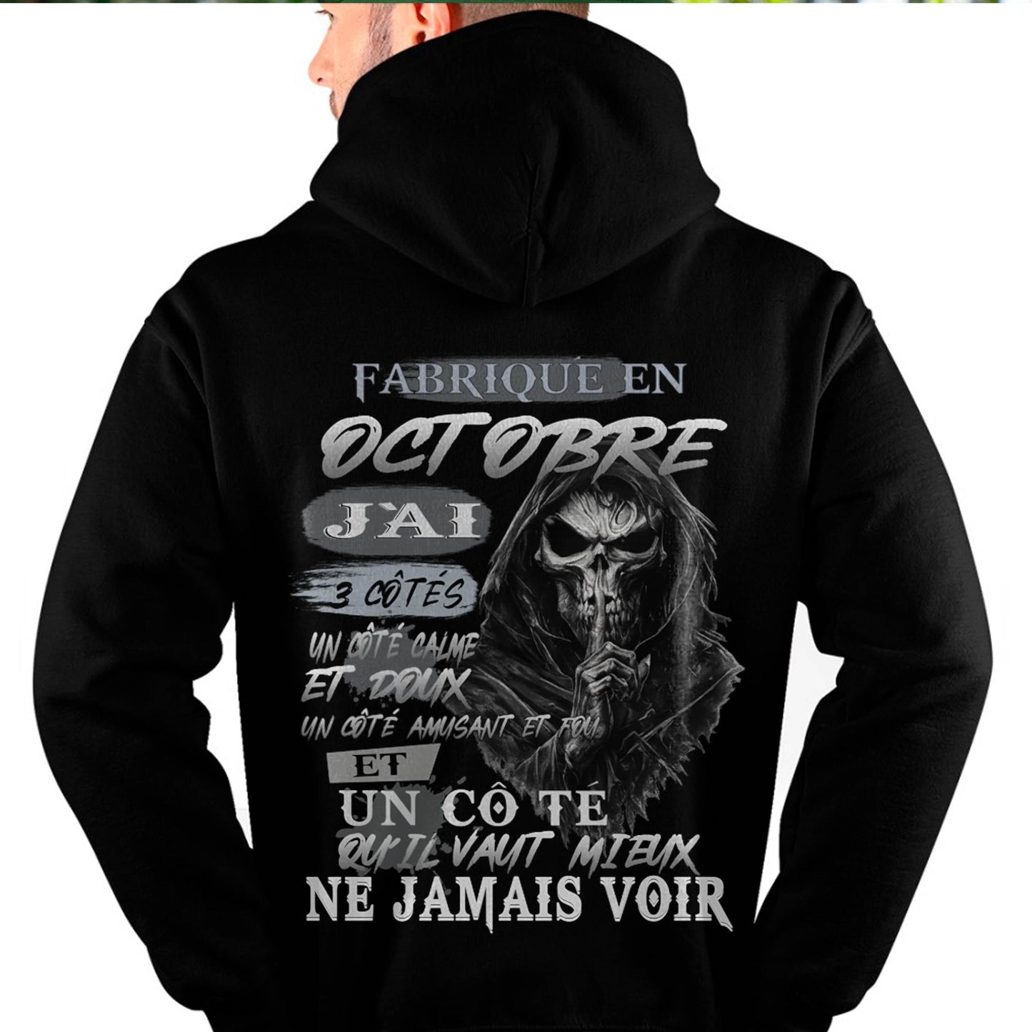 Fabriqué en Octobre – J’ai 3 Côtés | T-Shirt Homme Caractère Fort - LUNA10 (SKU26T-01174-10)