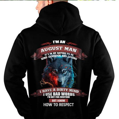 AUGUST - KNOW HOW TO RESPECT - BIRTHDAY T-SHIRT FOR MEN - LUNA08 (SKU12-162-08)