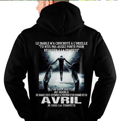 Je Suis la Tempête – Ne Jamais Sous-Estimer le Pouvoir d’un Homme Né en Avril – T-Shirt Homme - LUNA04 (SKU26T-01160-04)