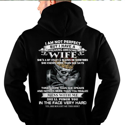 I Am Not Perfect But I Have A Freaking Awesome Wife - Gift For Husband From Wife - LUNA00 (SKU06-34-00)