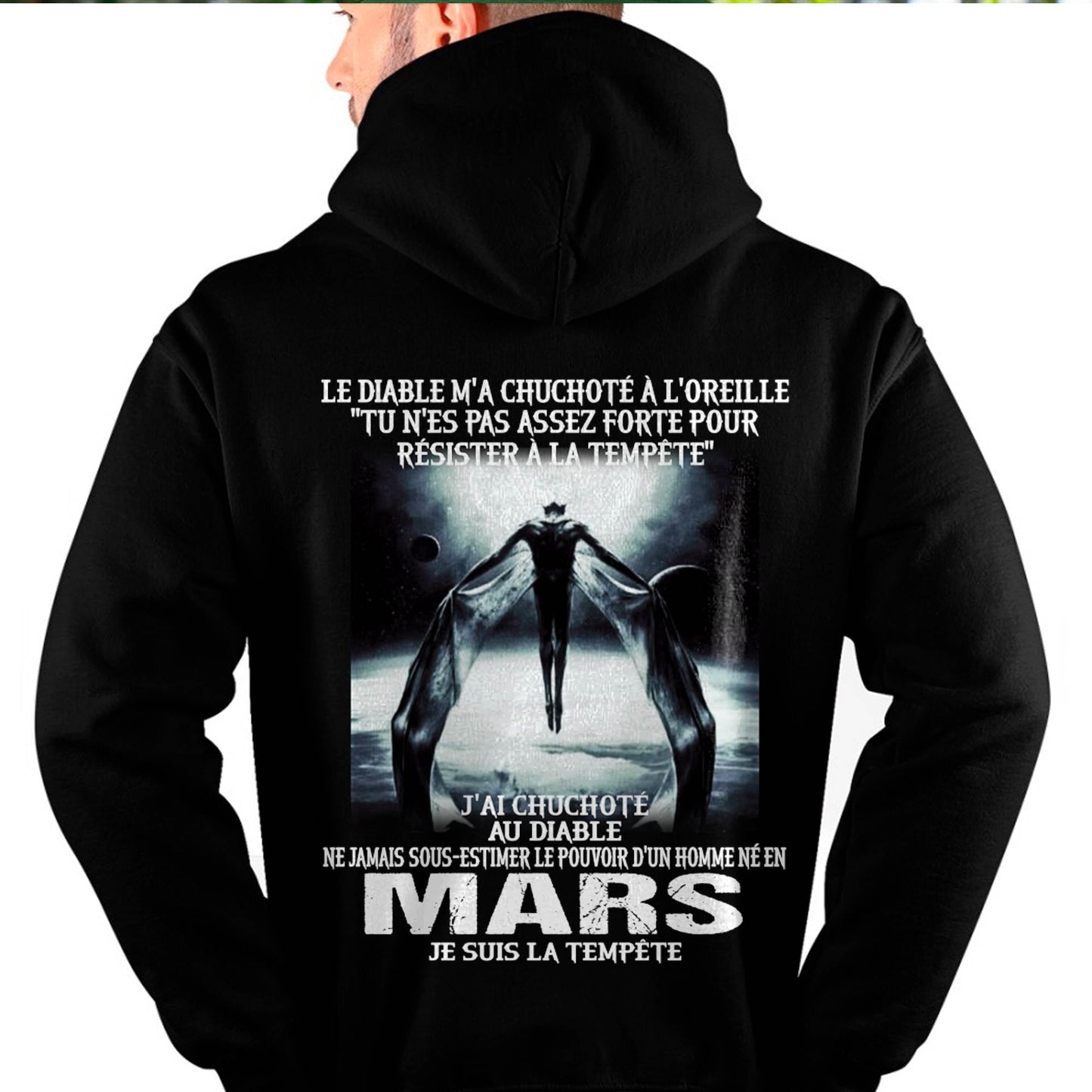 Je Suis la Tempête – Ne Jamais Sous-Estimer le Pouvoir d’un Homme Né en Mars – T-Shirt Homme - LUNA03 (SKU26T-01160-03)