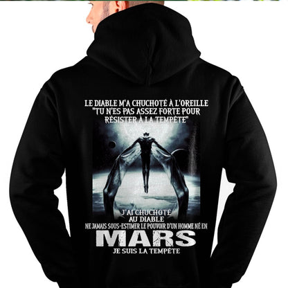 Je Suis la Tempête – Ne Jamais Sous-Estimer le Pouvoir d’un Homme Né en Mars – T-Shirt Homme - LUNA03 (SKU26T-01160-03)