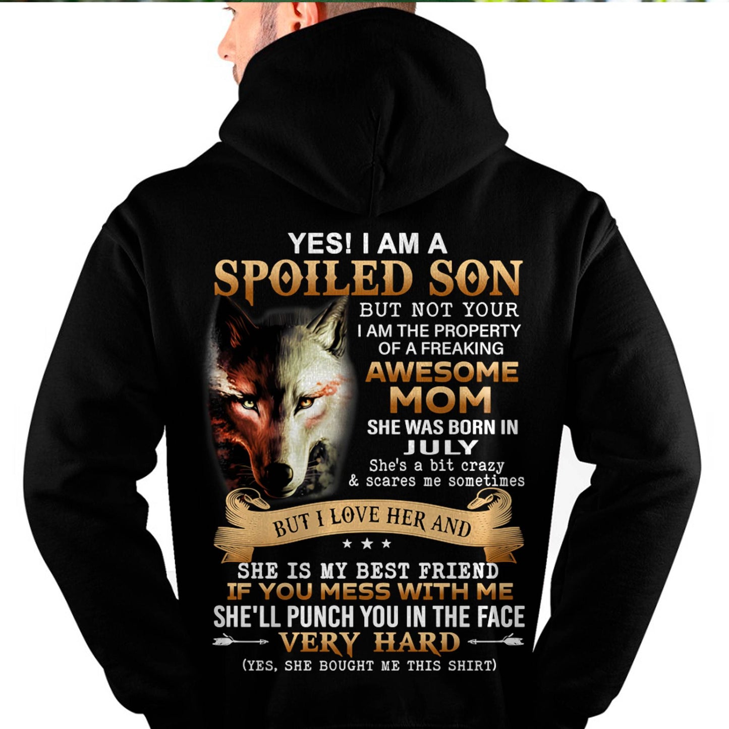 July - Lucky Son of Awesome Mom - Perfect Gift for Son From Mom - LUNA07 (SKU10-128-07)