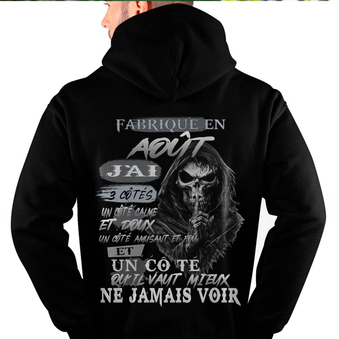 Fabriqué en Août – J’ai 3 Côtés | T-Shirt Homme Caractère Fort - LUNA08 (SKU26T-01174-08)
