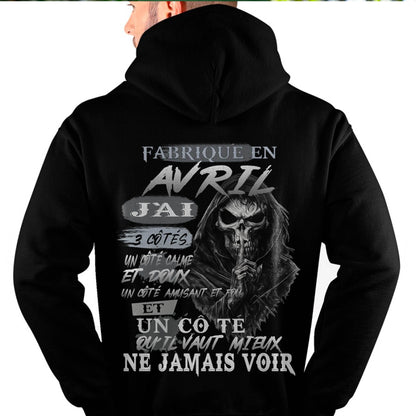 Fabriqué en Avril – J’ai 3 Côtés | T-Shirt Homme Caractère Fort - LUNA04 (SKU26T-01174-04)