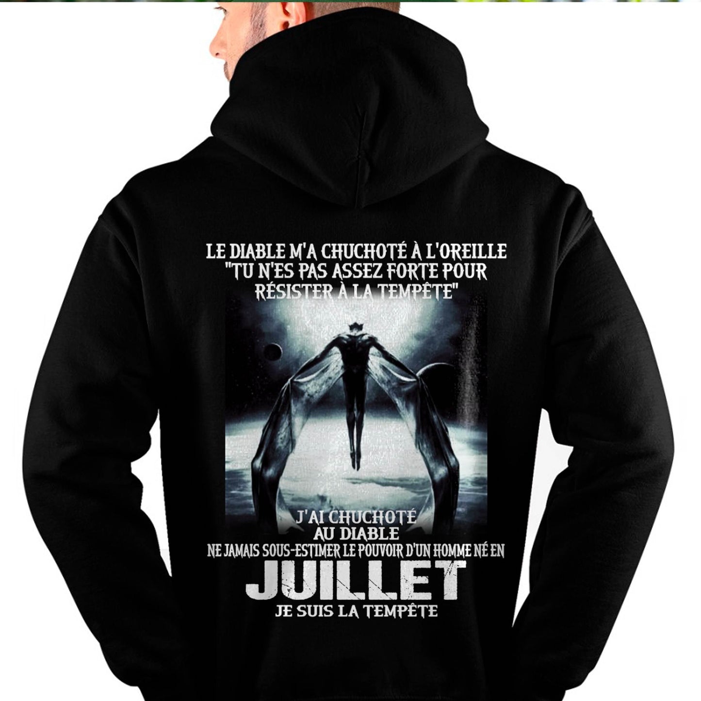Je Suis la Tempête – Ne Jamais Sous-Estimer le Pouvoir d’un Homme Né en Juillet – T-Shirt Homme - LUNA07 (SKU26T-01160-07)