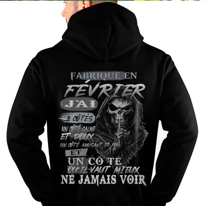 Fabriqué en Février – J’ai 3 Côtés | T-Shirt Homme Caractère Fort - LUNA02 (SKU26T-01174-02)