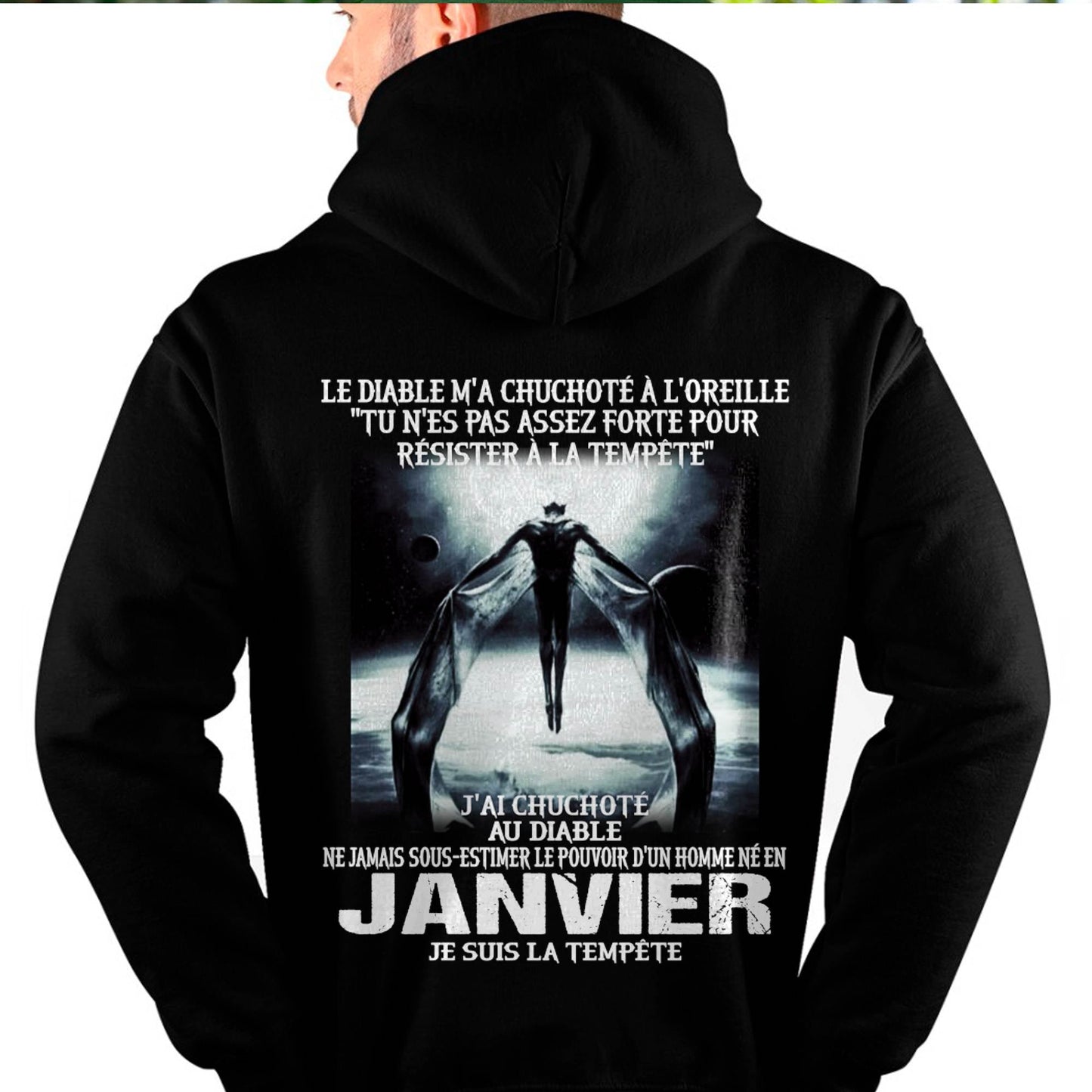 Je Suis la Tempête – Ne Jamais Sous-Estimer le Pouvoir d’un Homme Né en Janvier – T-Shirt Homme - LUNA01 (SKU26T-01160-01)