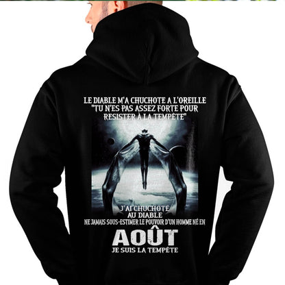 Je Suis la Tempête – Ne Jamais Sous-Estimer le Pouvoir d’un Homme Né en Août – T-Shirt Homme - LUNA08 (SKU26T-01160-08)