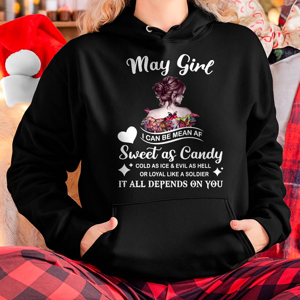 May Girl T-Shirt – Sweet As Candy, Cold As Ice - Birthday Gift for Women - LUNA05 (SKU26T-01-38-05)